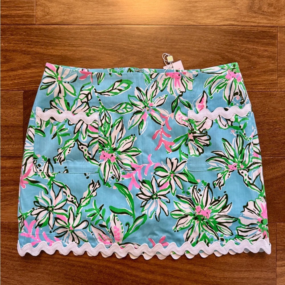 Lilly Pulitzer Blue and White Ruffled Mini Skort